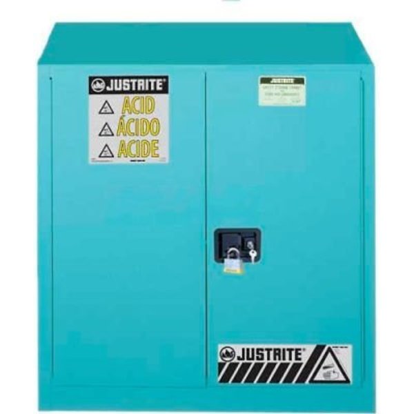 Justrite Justrite 30 Gallon 2 Door, Self-Close, Acid Corrosive Cabinet, 43"W x 18"D x 44"H, Blue 893022